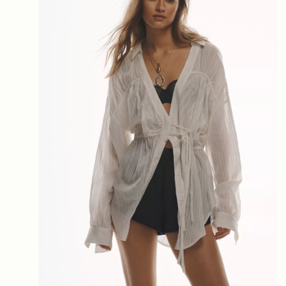 NWT Anthropologie Pilcro Long-Sleeve Wrap Tunic Blouse SIZE M